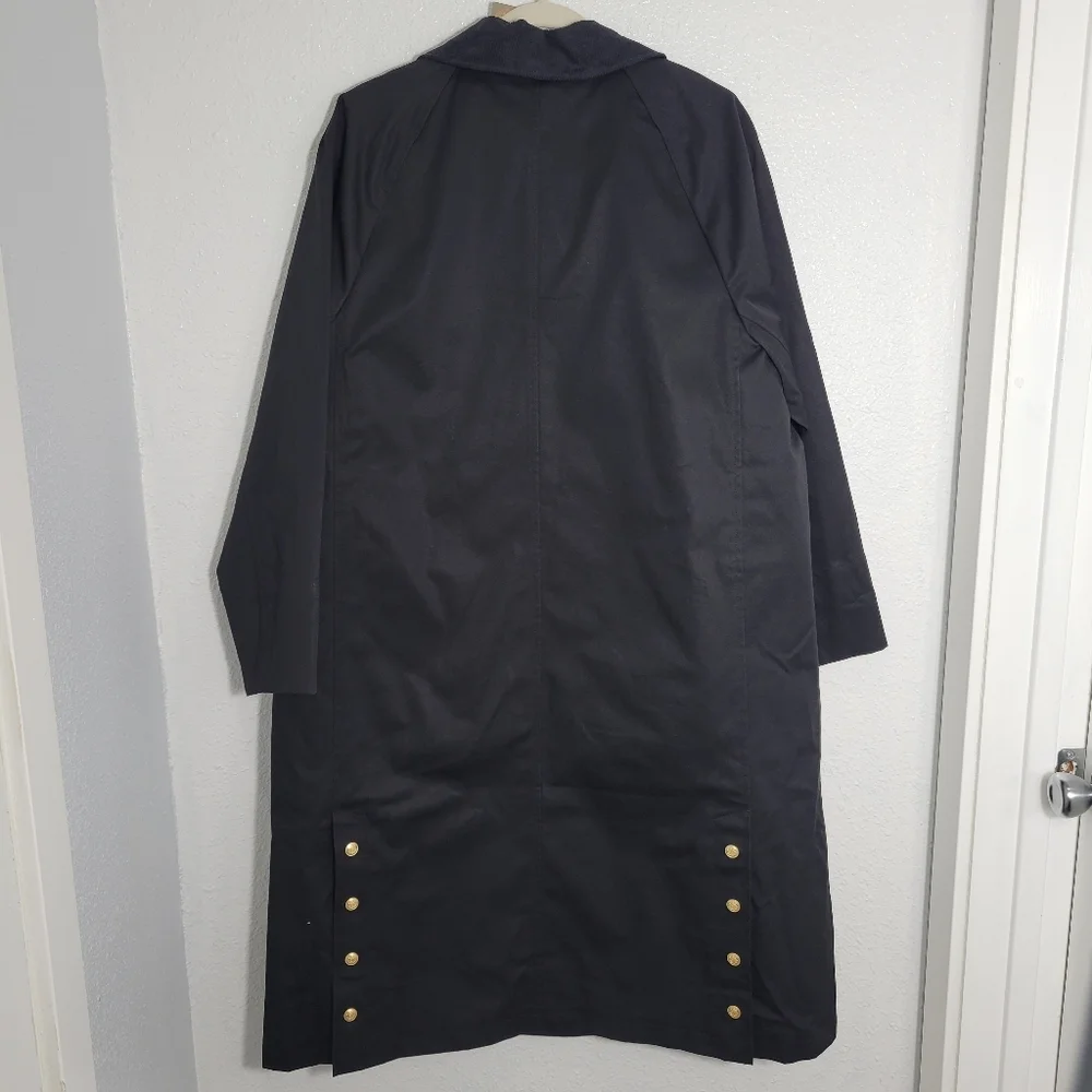 J Crew Long Barn Jacket™ in waxed cotton twill Coat Size L Petite  NWT CC954 - Picture 9 of 16